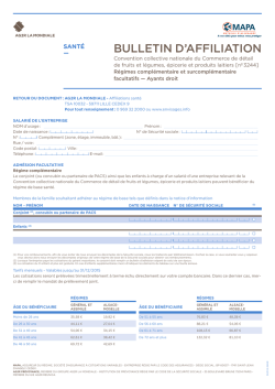 BULLETIN D`AFFILIATION