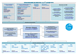 Organigramme au 1er Janvier 2016