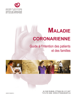 MALADIE CORONARIENNE - University of Ottawa Heart Institute