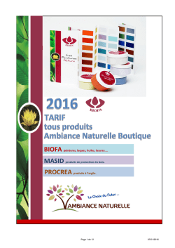 Tarifs BIOFA - Ambiance naturelle