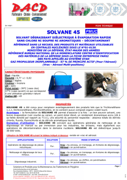 Fiche Technique SOLVANE 45