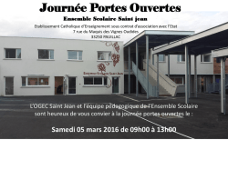 Flyer Journ&eacute;e Portes Ouvertes 2016