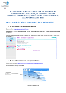 DAFOP - GUIDE POUR LA SAISIE D`UNE PROPOSITION DE