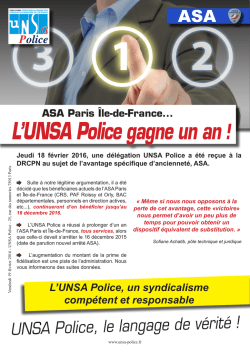 ASA Paris Île-de-France... L`UNSA Police gagne un an!