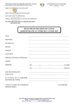 Page 1 SECTION ORGANISATION ET PROGRAMMATION DES
