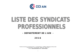 - DEPARTEMENT DE L`AIN - 2016 - Chambre de commerce et d