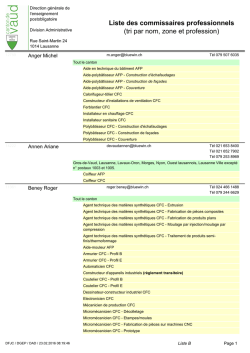 Liste des commissaires professionnels