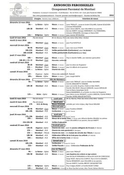 annonces semaine - Paroisse de Montluel