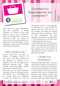 Comment eco responsabiliser son &eacute;v&eacute;nement