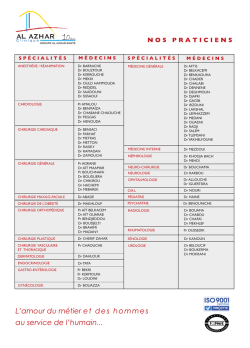 LISTE MÉDECINS - Clinique Al Azhar