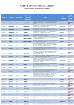 Appels d`Offre : Collectivit&eacute;s Locales