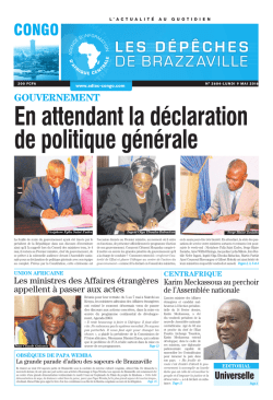 GOUVERNEMENT Universelle - Les D&eacute;p&ecirc;ches de Brazzaville