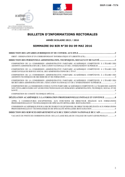 BIR 30 du 9 mai 2016
