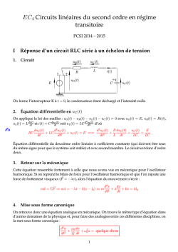 ¹E L - Lycée Henri Poincaré PCSI 1 année 2014-2015