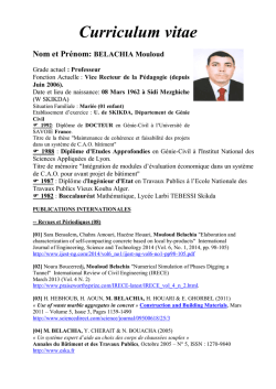 Consultez le CV - Universit&eacute; 20 ao&ucirc;t 1955