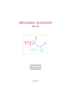 PHY 731 : M&eacute;canique quantique