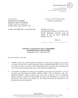 Avis de faillite