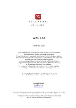 WINE LIST - Aziamendi