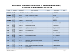 horaire fsea 201