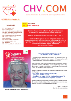 CHV OCTOBRE 2014 - Centre Hospitalier de Valence