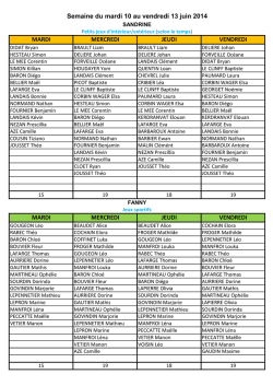 MARDI MERCREDI JEUDI VENDREDI MARDI - PORT