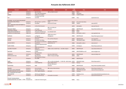 Annuaire des Adh&eacute;rents 2014