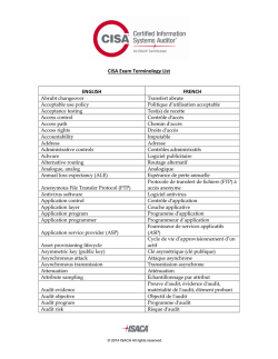 CISA Exam Terminology List French