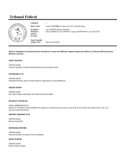 Rapport du Tribunal F&eacute;d&eacute;ral