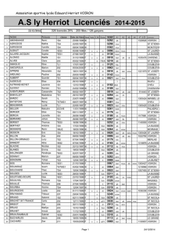 A Liste licenciés 2014 15