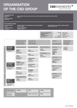ORGANISATION OF THE CSD GROUP
