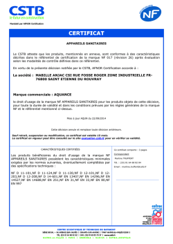 Marque commerciale : AQUANCE La soci&eacute;t&eacute; : MABILLE ANJAC CSI