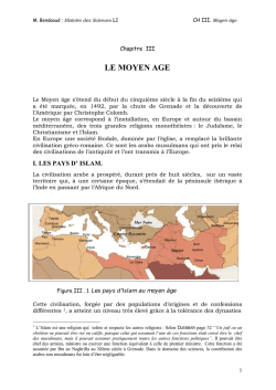 LE MOYEN AGE