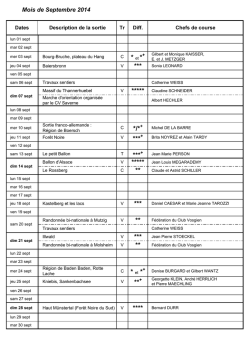 Programme 2014 - Le Club Vosgien Strasbourg