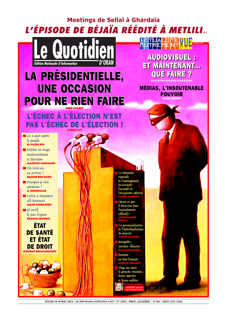 Le Quotidien D Oran Du 10042014