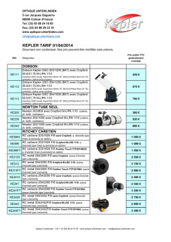 KEPLER TARIF 01/04/2014
