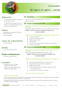 PDF de la formation ISO 9001 et ISO 14001 version 2015