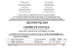 Centre de Douala Liste des candidats IJA