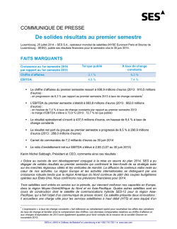 De solides r&eacute;sultats au premier semestre