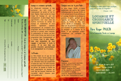 Louange Croissance spirituelle Pere Roger