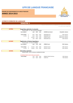 UFR DE LANGUE FRANCAISE - Université Paris