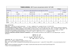 THEME ANNUEL - Numerologie centrale