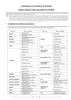 compte rendu du 15 avril 2014 - Communaut&eacute; de communes du
