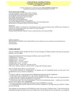 Compte rendu assemblee du 21 novembre 2014