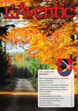 Edition 22 - octobre 2014 [PDF, 9.00 MB]