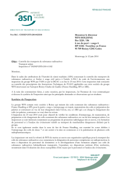 Monsieur le directeur WFS HOLDING Bat 3220 / B6 6 rue du