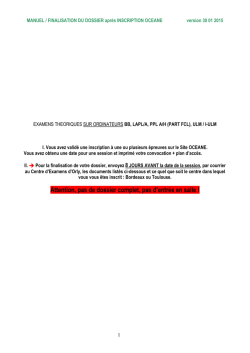 Manuel Finalisation du dossier 30 01 2015