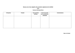 R&eacute;vision de la liste n&eacute;gative des produits originaires de