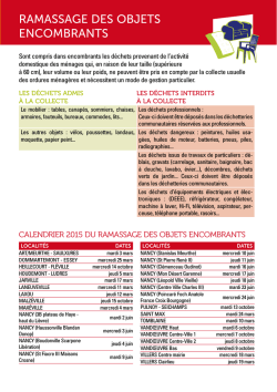 RAMASSAGE DES OBJETS ENCOMBRANTS