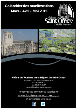 Calendrier des manifestations Mars Avril - Mai 2015