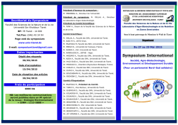 D&eacute;pliant du Symposium - Universit&eacute; IBN Khaldoun Tiaret